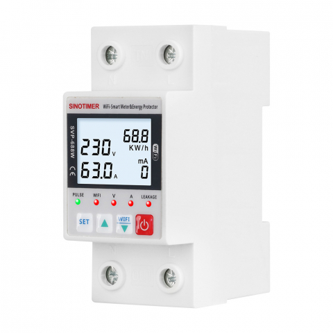 Contor Monofazat WiFi INNOVIX, SVP-688W, Protectie Completa cu Controlul Supra - Subtensiunii, Reglabil intre 1 – 63A, Limitarea Curentului, Reconectare Automata, Alb [2]