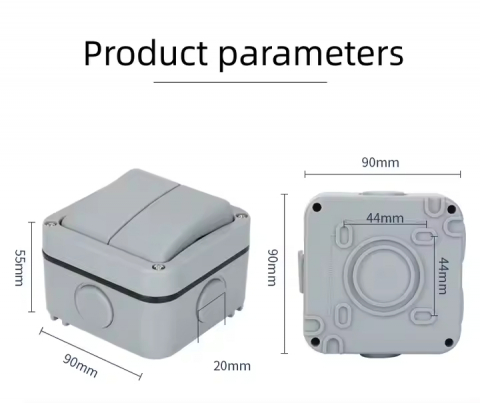 Intrerupator dublu exterior INNOVIX, Model Standard European, IP65, rezistent la ploaie si praf, gri [6]