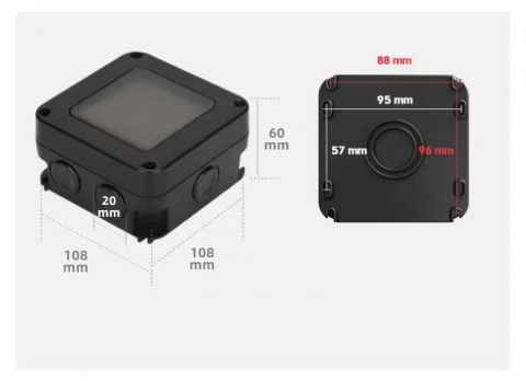 Intrerupator dublu exterior INNOVIX, Model Standard European, IP66, rezistent la apa si praf, negru [7]
