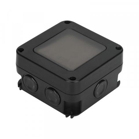 Intrerupator dublu exterior INNOVIX, Model Standard European, IP66, rezistent la apa si praf, negru [1]