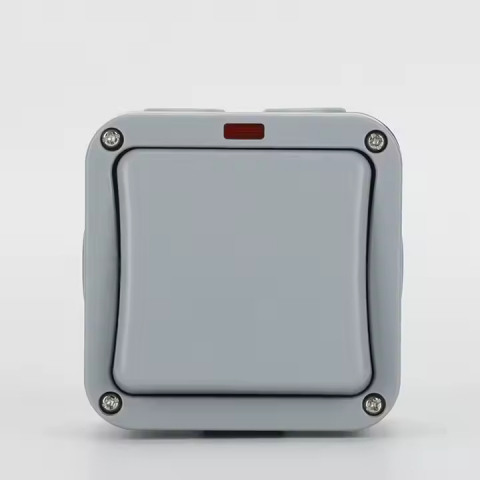 Intrerupator simplu exterior INNOVIX, Model Standard European, IP65, rezistent la ploaie si praf, gri [1]