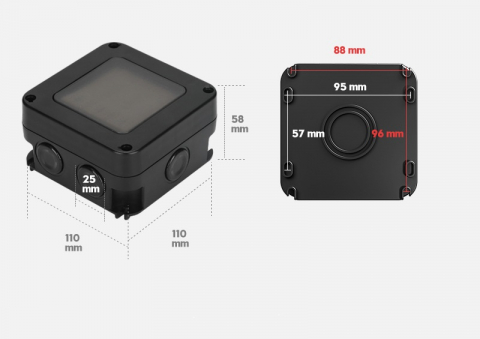 Intrerupator simplu exterior INNOVIX, Model Standard European, IP66, rezistent la apa si praf, negru [1]