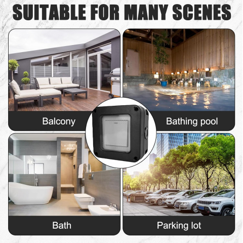 Intrerupator simplu exterior INNOVIX, Model Standard European, IP66, rezistent la apa si praf, negru [6]