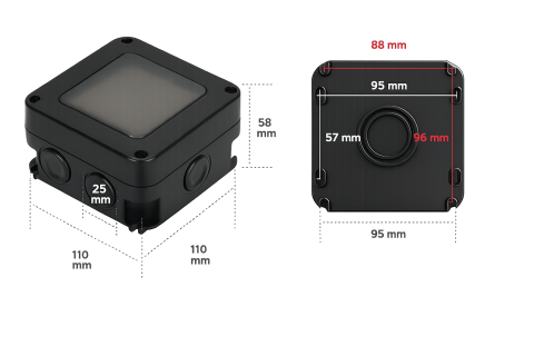 Intrerupator triplu exterior INNOVIX, Model Standard European, IP66, rezistent la apa si praf, negru [2]