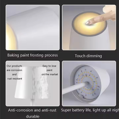 Lampa de Masa INNOVIX, LED Touch, Reincarcabila, Intensitate Reglabila, Ideala pentru Interior si Exterior, Alba [2]