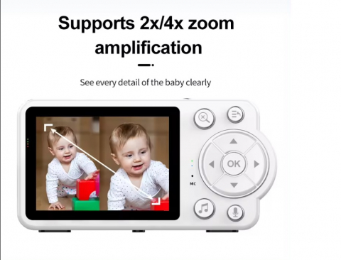 Monitor Bebelusi INNOVIX, Wireless Audio si Video, Ecran LCD HD 2.8”, Senzor Sunet, Mod Nocturn Infrarosu, Monitorizare Temperatura, Alb [7]