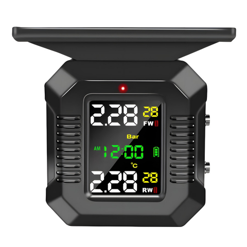 Monitor de Presiune Roti Motocicleta INNOVIX, Model M10, Senzor TPMS, Compatibilitate Universala, Incarcare Solara, Negru [0]