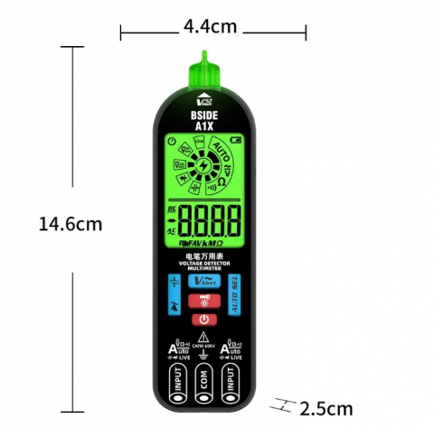 Multimetru Digital INNOVIX, Functie Smart, Senzor Tensiune Fara Contact, Ecran LCD Color, Baterie Reincarcabila, Negru [9]
