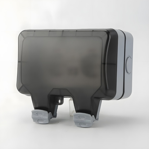 Priza dubla exterior INNOVIX, Model Standard European, 250V/16A, IP66, rezistenta la apa si praf, gri cu intrerupatoare individuale [2]