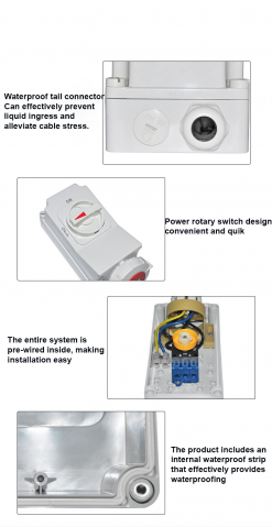 Priza industriala cu Blocare Mecanica INNOVIX, IP67 Waterproof, 32A, 3P+N+E, Pentru Echipamente de Inalta Putere, Gri [6]