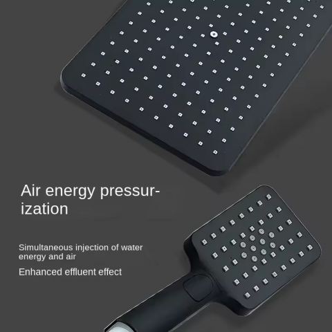 Set de dus INNOVIX, Cap de Dus cu Efect de Ploaie si Dus Manual cu 3 Moduri,  Panou Control Multifunctional, Negru Mat [4]