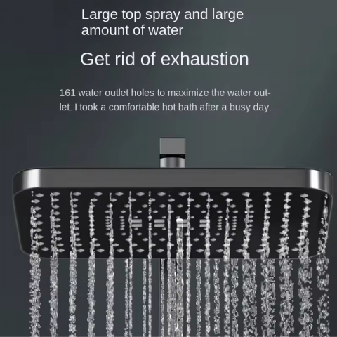 Set de dus INNOVIX, Cap de Dus cu Efect de Ploaie si Dus Manual cu 3 Moduri,  Panou Control Multifunctional, Negru Mat [5]