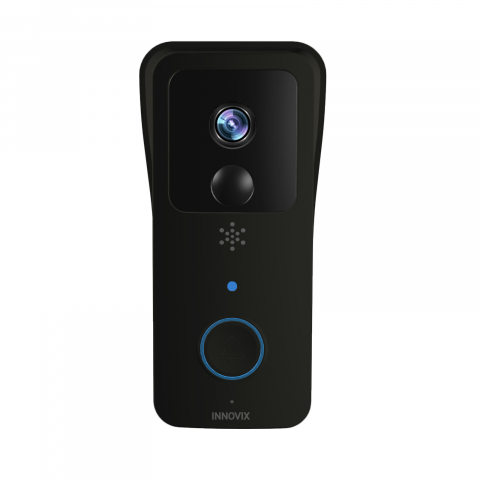 Kit-uri Smart Home si senzori - Sonerie Inteligenta Video cu Alarma INNOVIX, Night Vision IR, Audio Bidirectional, Rezistenta la Apa, Unitate interioara, WiFi 2.4G/5G, Control prin Aplicatie, Negru