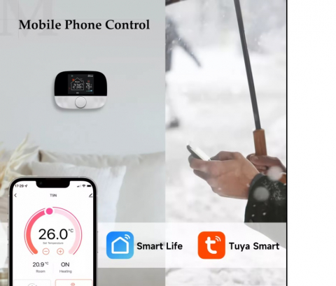 Termostat Wireless Smart INNOVIX, Control Vocal Alexa, Afisaj LCD, Functionalitate Programabila si Telecomanda, 3A, Alb [3]