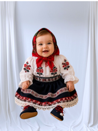 Botez si aniversari - Costum traditional pentru botez Lenuta