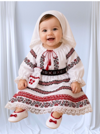Botez si aniversari - Costum traditional pentru botez Maria
