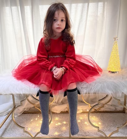 Hainute de craciun - Rochita rosie  Bianca  1-7 ani