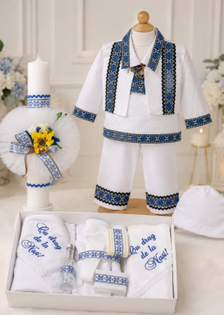 Botez si aniversari - Trusou traditional copmplet pentru baietel model 1