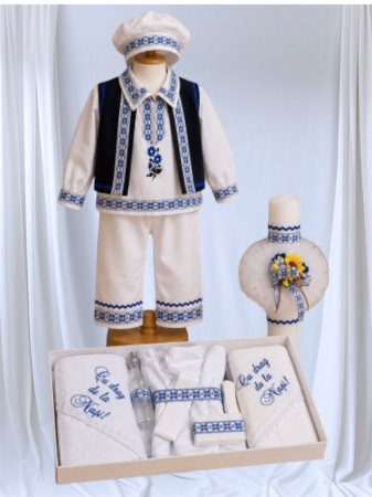 Botez si aniversari - Trusou traditional copmplet pentru baietel model 2