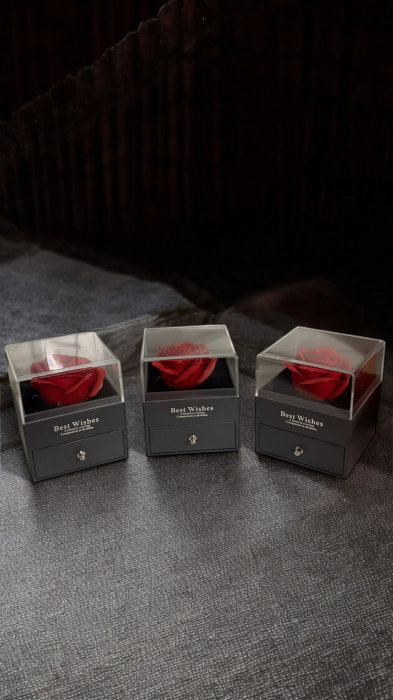 Cutie Eleganta cu Trandafir și Colier Inoxidabil [1]