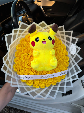 Buchete Trandafiri Sapun - Buchet Galben Pikachu