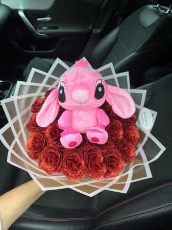 Trandafiri Sclipici - Buchet Trandafiri Imperliali Rosii Angela