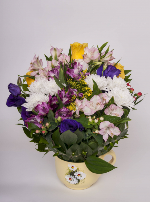 Aranjament floral ceramic mov [2]