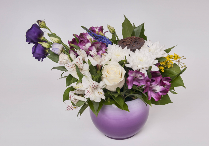 Aranjament floral ceramic  ” Nuanțe de mov 1” [2]