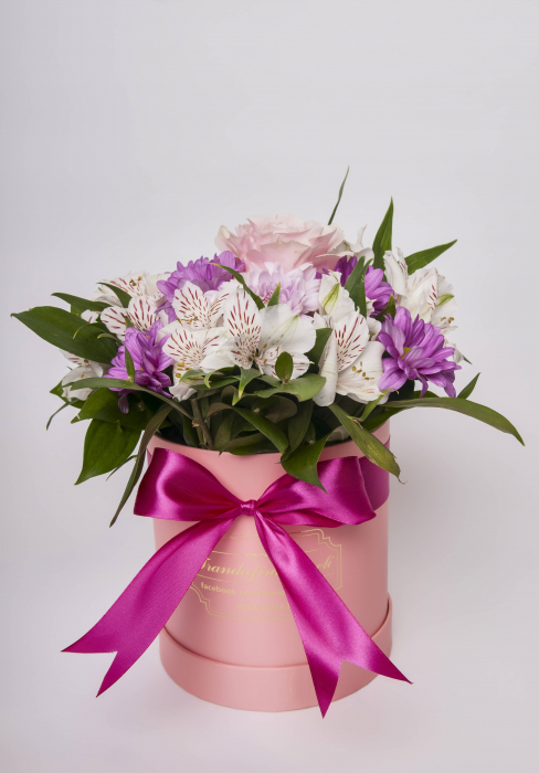 Aranjament floral cilindric pink ” varinata 3 din 3” [1]