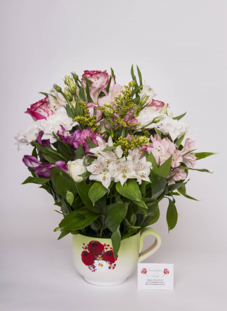 Aranjamente florale în ceramica - Aranjament floral ceramic mixt