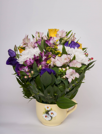 Aranjamente florale în ceramica - Aranjament floral ceramic mov