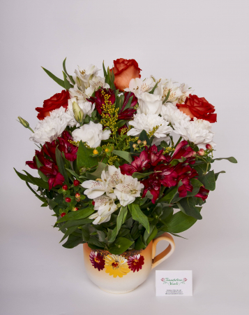 Aranjament floral ceramic red [1]