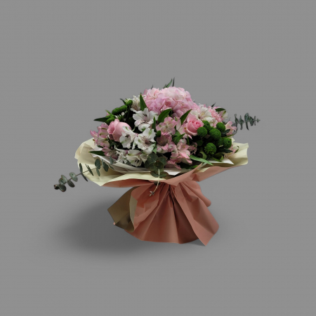 Buchete trandafiri - Buchet mixt hortensie roz
