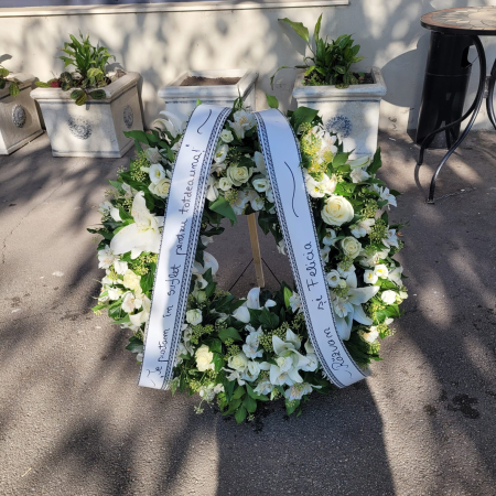 Coroană flori albe 65cm [1]