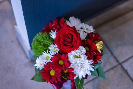 Aranjamente florale - Cutie rotundă varianta 1 din 3