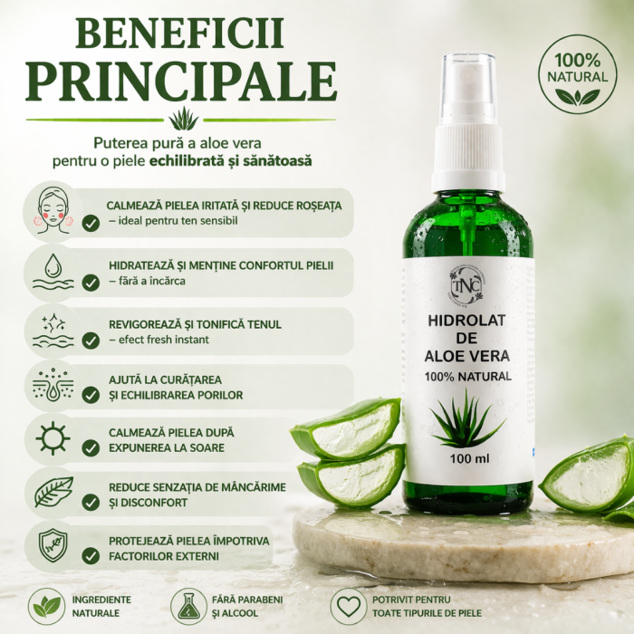 Hidrolat de Aloe Vera, 100% Natural, Transilvania Natural Cosmetics [2]