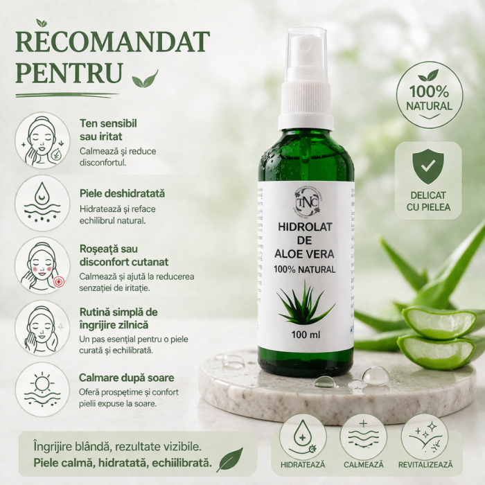 Hidrolat de Aloe Vera, 100% Natural, Transilvania Natural Cosmetics [5]