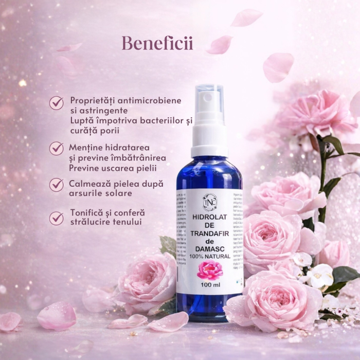 Hidrolat de Trandafir de Damasc, 100 ml, Transilvania Natural Cosmetics [2]