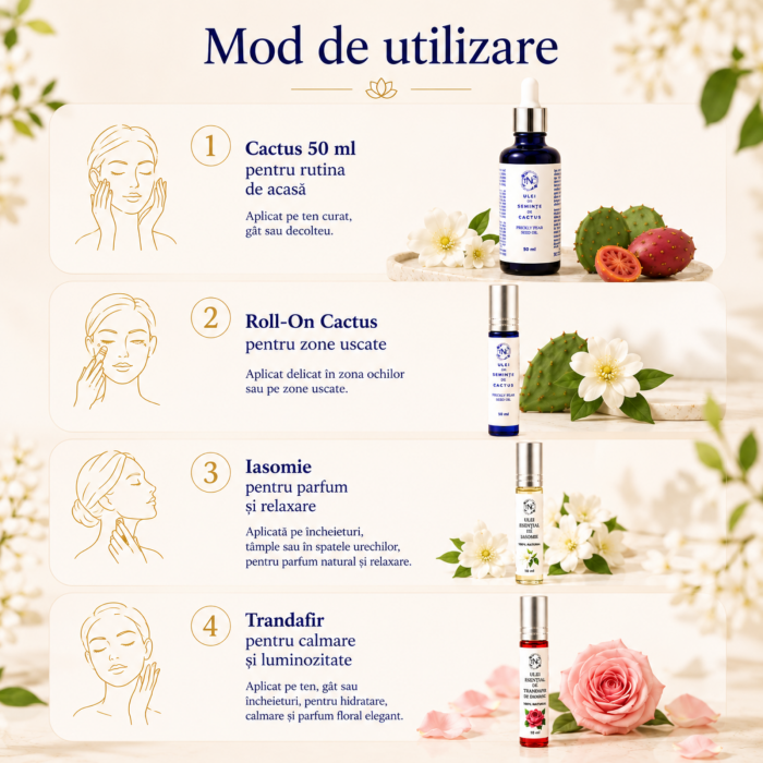 Ritual Complet TNC – Ulei de Cactus, Iasomie și Trandafir de Damasc pentru un Ten Hidratat, Luminos și Revitalizat [4]
