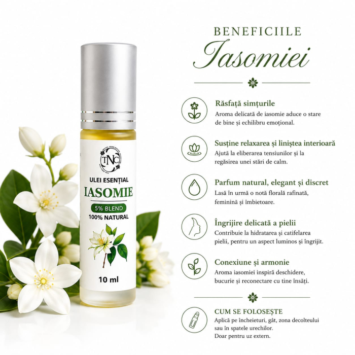 Ulei esential de Iasomie, Jasminum grandiflorum, Roll-on, 10 ml [2]