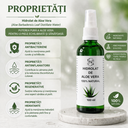Hidrolat de Aloe Vera, 100% Natural, Transilvania Natural Cosmetics [2]