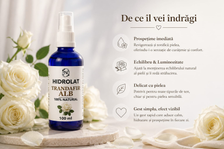 Hidrolat de Trandafir Alb - Apa Florala Naturala, 100 ml [4]
