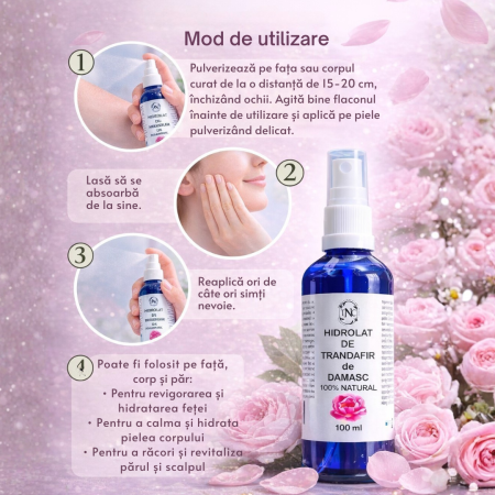 Hidrolat de Trandafir de Damasc, 100 ml, Transilvania Natural Cosmetics [2]