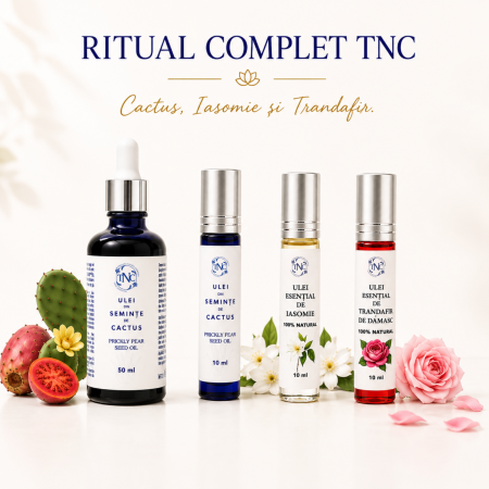 Uleiuri Cosmetice - Ritual Complet TNC – Ulei de Cactus, Iasomie și Trandafir de Damasc pentru un Ten Hidratat, Luminos și Revitalizat