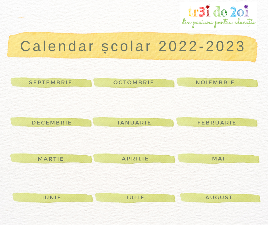 CALENDARUL ANULUI ȘCOLAR 2022-2023