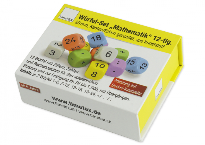 Set de zaruri ”Calcule matematice”, 12 zaruri cu numere și semne matematice [3]