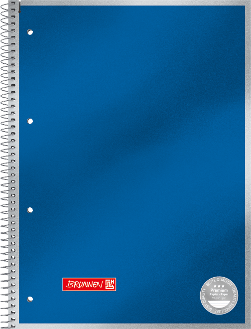 Caiet cu spirală, A4, dictando, 90 g/mp, 80 file, copertă albastru metalizat, calitate Premium [1]