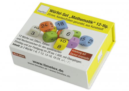 Set de zaruri ”Calcule matematice”, 12 zaruri cu numere și semne matematice [2]