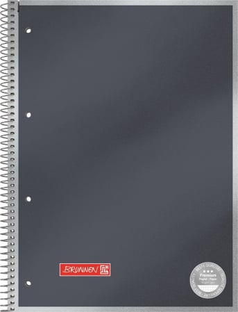 Caiet cu spirală, A4, matematică, 90 g/mp, 80 file, copertă gri metalizat, calitate Premium [0]