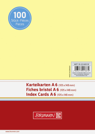 Cartonașe pentru exersare, galbene, neliniate, format A6 [0]